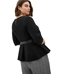 City Chic Women's Paige Belted Peplum Top