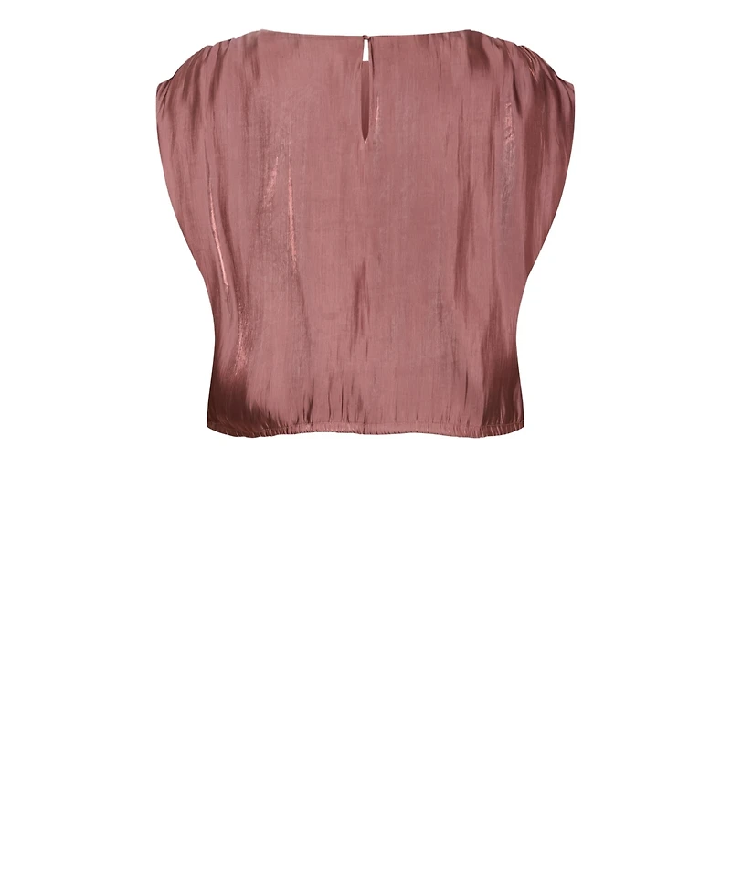 City Chic Plus Camilla Drawstring Hem Detail Gathered Shoulder Top