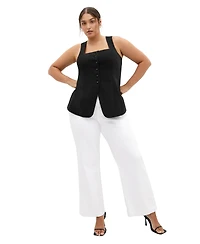 City Chic Plus Jaz Square-Neckline Sleeveless Vest