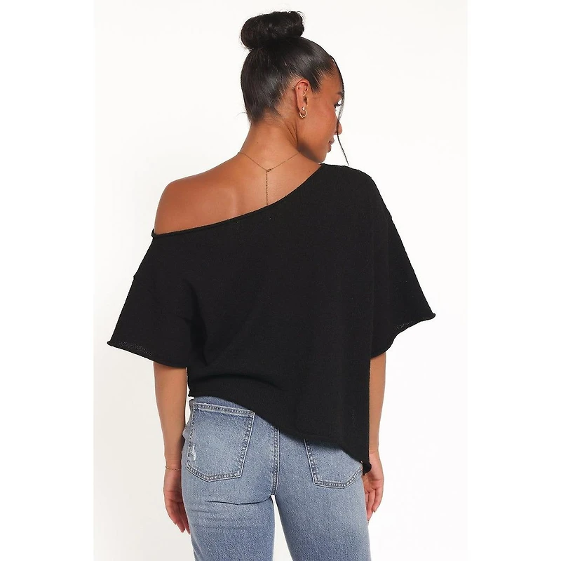 Petal and Pup Women's Ardena Boucle-Knit Short-Sleeve Asymmetrical Top
