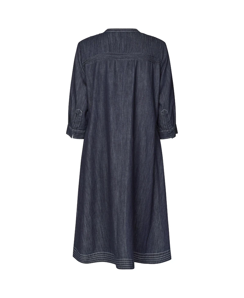 Masai Copenhagen Women's MaNakillaia Mandarin Collar 3/4-Sleeve A-Line Midi Dress