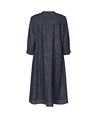 Masai Copenhagen Women's MaNakillaia Mandarin Collar 3/4-Sleeve A-Line Midi Dress