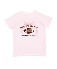 Sweet Wink Little Girls Sundays Are For Football Short Sleeve T-Shirt