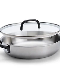 Zwilling Milano 4-Quart Tri-Ply Stainless Steel Covered Saute Pan with Glass Lid