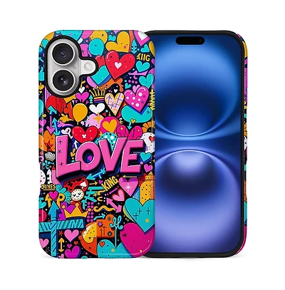 Lisen Pop Love Dual-Layer Anti-Slip Grip Phone Case Compatible with Apple iPhone 15 Plus