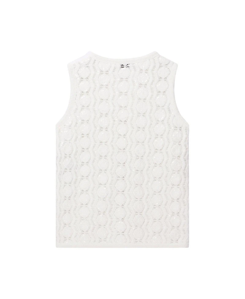 Mint Velvet Women's Sleeveless V-Neck Crochet Top