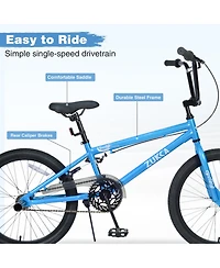 ECHTPeak 20 Inch Single Speed Freestyle Kids Mountain Bike for Boys Girls Aged 7+ Years