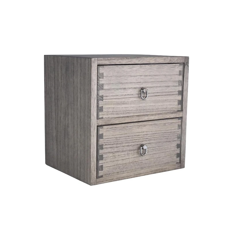 Danrong Wooden 2 Tier Desktop Storage Organizer for Office Makeup Dressing Table