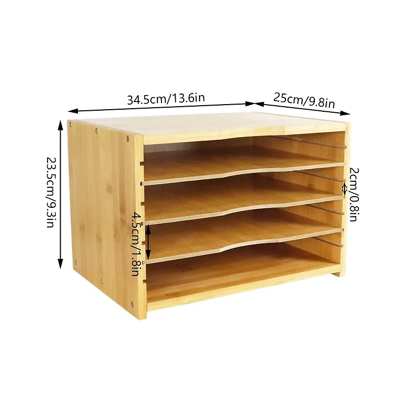 Danrong Adjustable Shelf Desktop File Organizer Paper Sorter Storage Tray