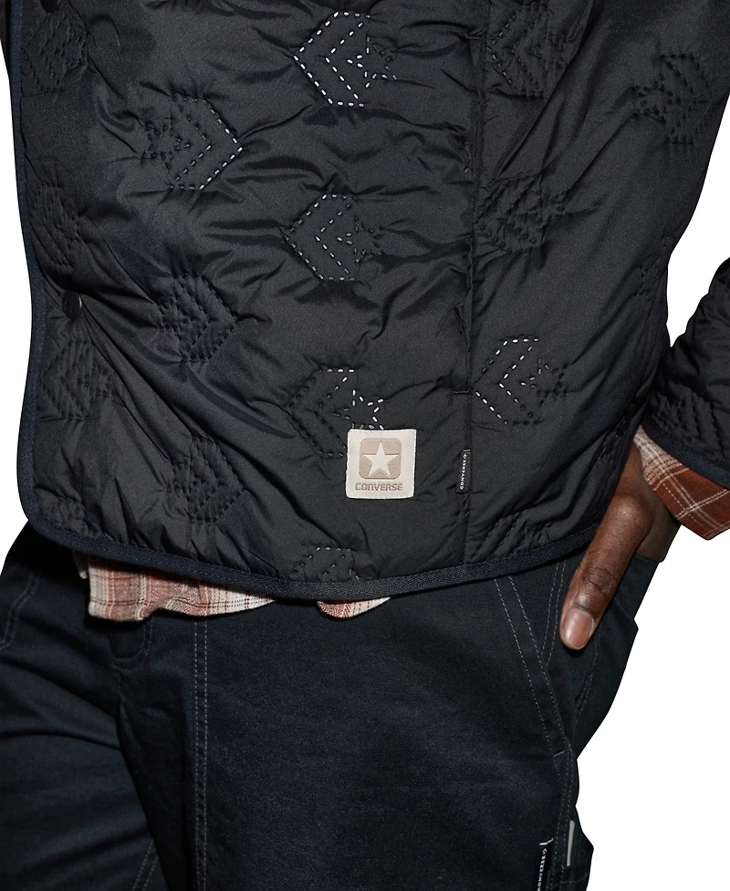 Converse Men's Starwork Chevron Quilted Regular-Fit Jacket