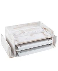 Danrong 3 Tier Wooden Desktop Organizer File Tray Letter Holder Farmhouse Storage