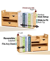 Danrong Adjustable Slide Desktop Organizer With Drawers Reversible Tray Fully Assembled
