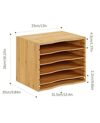 Danrong 5 Tier Desktop Organizer Adjustable Shelves Paper Mail File Holder For Home Office School