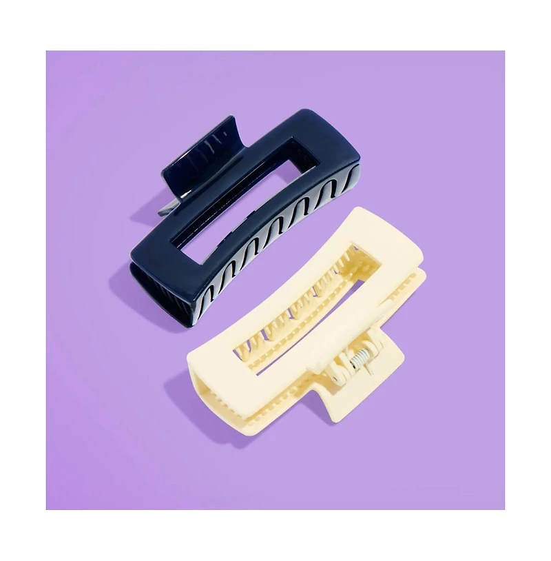 Gimme Beauty Rectangle Extra Grip Claw Clip Double Teeth Accessory Set Perfect for Thick Hair 2 Pack