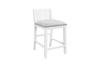 Flynama3-Piece Counter Height Dining Set, 36 Inch Table with Shelves, Usb Port and 2 Cream Fabric Chairs
