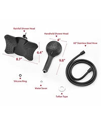 Cyqbd Shower Head Handheld 2 1 Rainfall 9 Modes Hose 2.5 Gpm