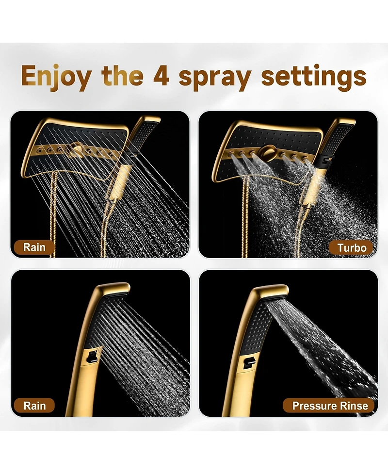 Cyqbd 2.5 Gallon Dual Shower Head Handheld High Rainfall Hose Brushed