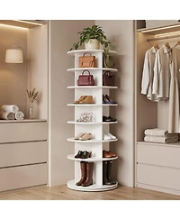 Sugfit 7-Tier Rotating Shoe Rack Tower 360 Degree Spinning Freestanding Organizer for 28 Pairs