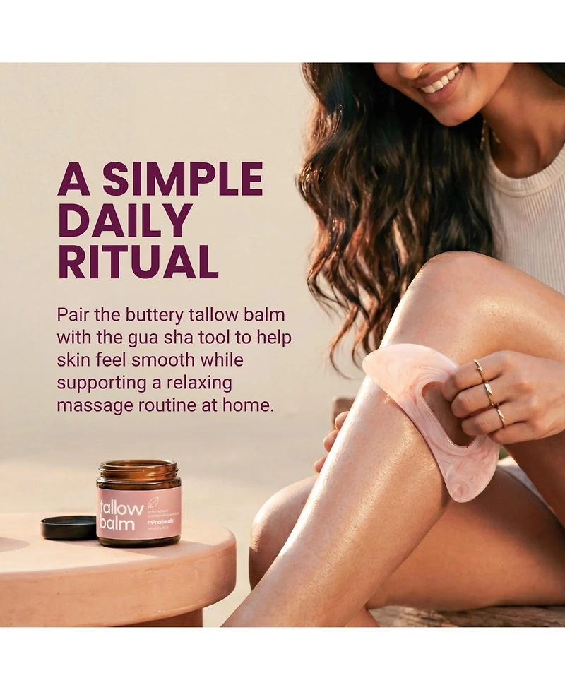 M3 Beef Tallow Scented Balm and Gua Sha Bundle with Grass-Fed Beef Tallow, Honey, Beeswax, Olive Oil and Massage Tool