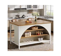 Tribesigns 55" Kitchen Island with Seating and Storage