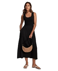 Mint Velvet Women's Scallop Short Sleeve Trim Midi Dress