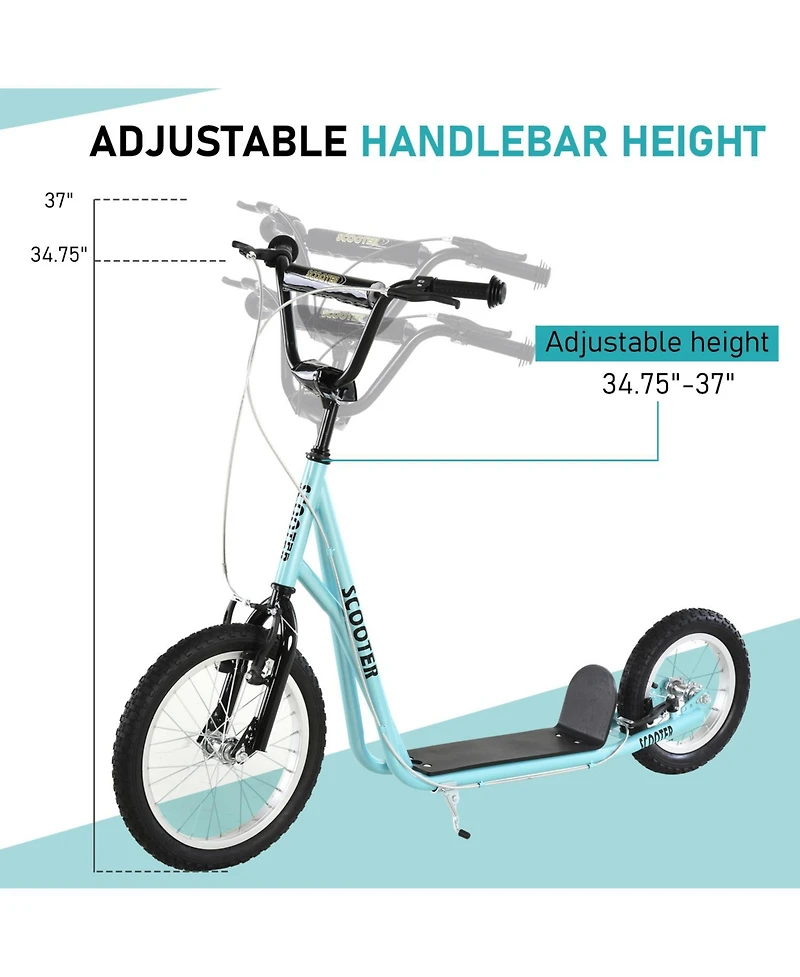 Sevorley Kids Kick Scooter with All-Terrain Tires and Adjustable Handlebar, Ages 3+