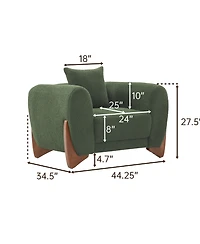 Morden Fort Contemporary Sherpa Boucle Accent Arm Chair Upholstered Living Room Chairs with Waist Cushion