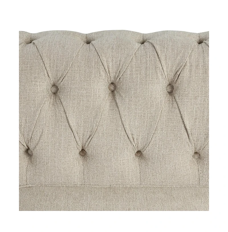 Morden Fort Linen Chesterfield Armchair for Living Room Button Tufted Accent Chair with Cushion
