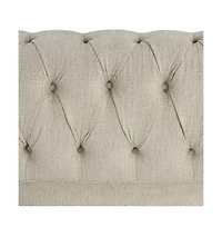 Morden Fort Linen Chesterfield Armchair for Living Room Button Tufted Accent Chair with Cushion