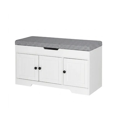 Slickblue Long Wooden Shoe Rack Bench 3-Tier Entryway Storage Organizer for Hallway