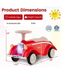 Sevorley Toddler Foot-to-Floor Ride-On Push Car with Horn, Lights and Storage, Ages 19-36 Months