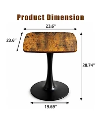 Streamdale Furniture Square 24" Mid-Century Modern Bistro Dining Table