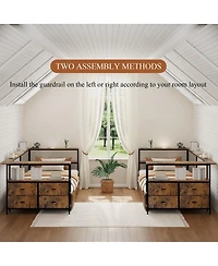 Streamdale Furniture Twin Metal Platform Bed Frame with Storage Drawers
