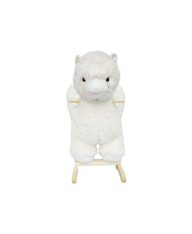 Sevorley Plush Alpaca Rocking Ride-On Toy with Safety Belt and Sound Effects, Ages 1-3