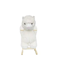 Sevorley Plush Alpaca Rocking Ride-On Toy with Safety Belt and Sound Effects, Ages 1-3