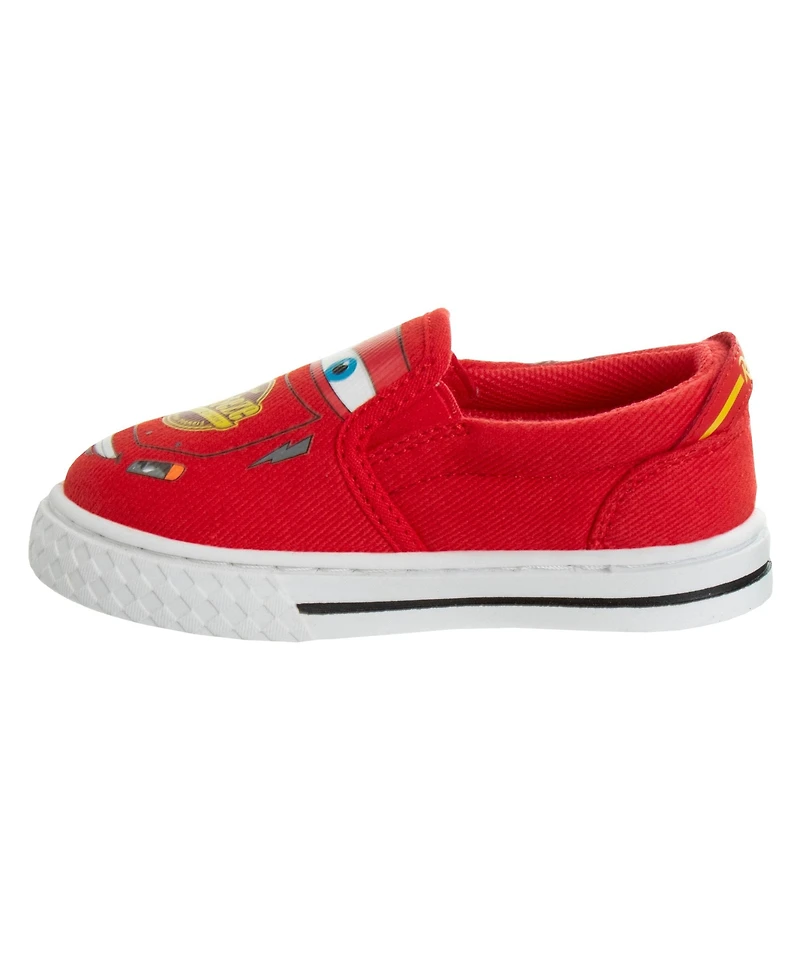 Disney Boy s (7-12) Lightning McQueen Slip-On Canvas Sneakers