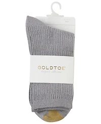 Gold Toe Women's Ribbed Mid-Calf Crew Socks, 6-Pack