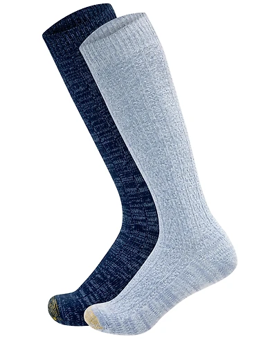 Gold Toe Women's Cable-Knit Reinforced Toe Knee-High Socks, 2-Pack