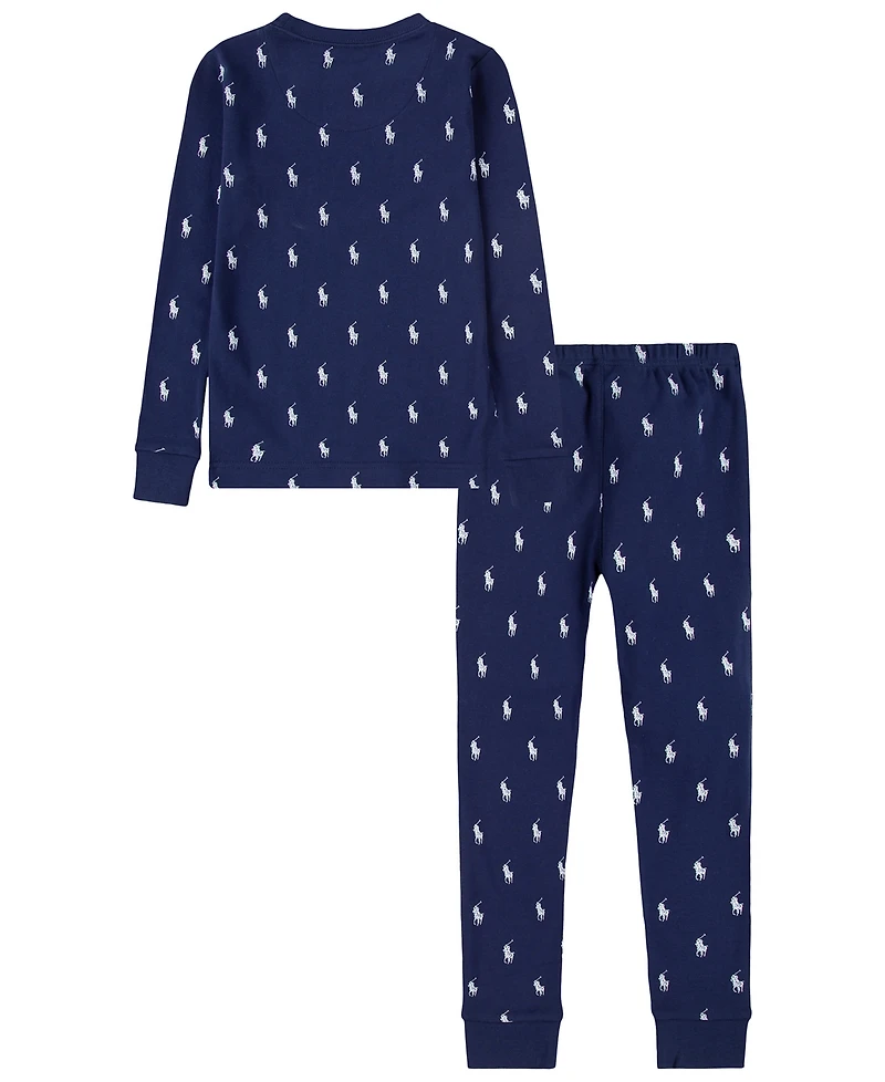 Polo Ralph Lauren Boys' 4-7 Cotton Rib Long-Sleeve Top and Joggers, 2-Piece Pajama Set