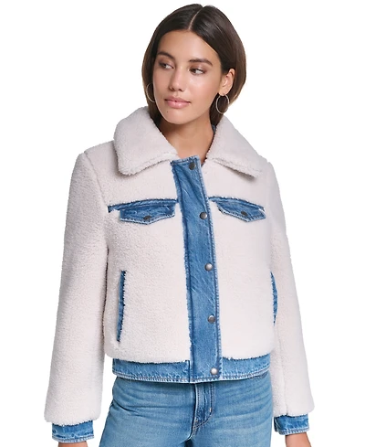 Levi's Women's Denim Sherpa Quilted-Lined Jacket