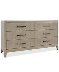 Sadie 6-Drawer Select Hardwoods & Oak Veneers Felt-Lined Dresser, Macy's Exclusive