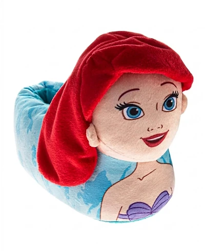 Disney Little Mermaid 3D Ariel and Flounder Girls (5- 6 to 13- 1) Slippers Warm, Fluffy, Comfortable House Footwear