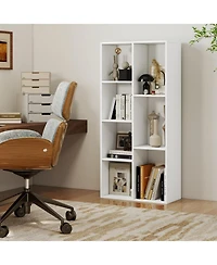 Sugift Freestanding 7-Compartment Bookshelf with Vertical or Horizontal Setup