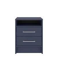 Flynama Alby Nightstand, 2 Drawers and Shelf, 19.9"H