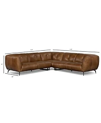 Avori Leather 3-Piece L-Shaped Sofa, Macy's Exclusive