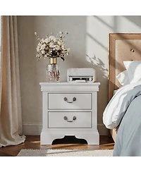 Flynama Classic 2-Drawer Wooden Nightstand