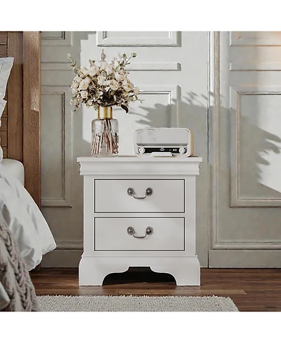 Flynama Classic 2-Drawer Wooden Nightstand