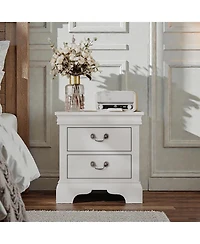 Flynama Classic 2-Drawer Wooden Nightstand