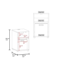 Flynama Side Table with Usb Charging Station and Dual Open Shelves
