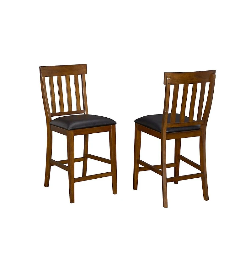 A-America Mariposa Slatback Counter Chair, with Upholstered Seat (2 pack)
